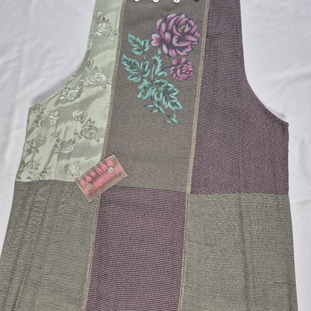 Vintage Y2K Faith by Celia Forrester Medium Artsy Boho Maxi Dress Patchwork - Picture 3 of 9